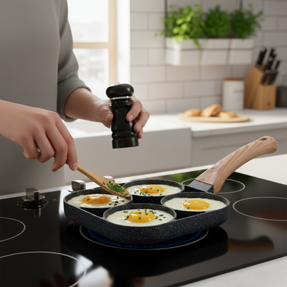 Sartén 4 en 1 de 4 compartimentos antiadherente (aluminio)