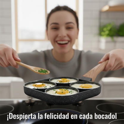 Sartén 4 en 1 de 4 compartimentos antiadherente (aluminio)